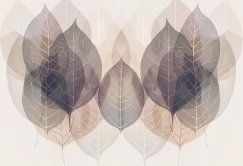 Ethereal Nature: A beautiful abstract image of translucent leaves in a variety of earthy and cool tones