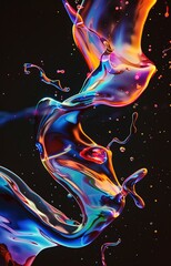 Vibrant Dance of Flowers: A mesmerizing display of liquid art that captures the fluid movement and elegance of mixed colors