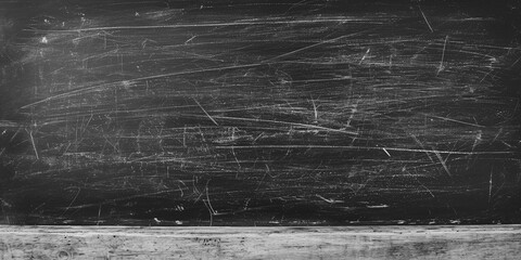 Blank wide screen Real chalkboard background texture in college concept for back to school panoramic wallpaper for black friday white chalk text draw graphic. Empty surreal room wall blackboard pale