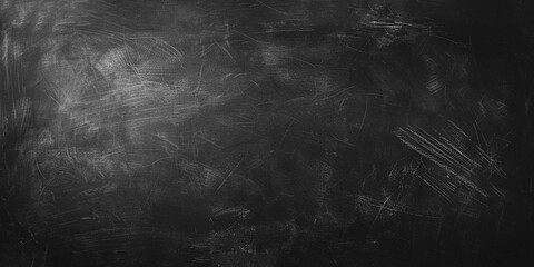Horizontal highres black empty board or chalkboard wall texture background. Close up of clean school surface. Back to school concept. Blank school chalkboard texture back image board. Dark black stone