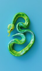 Obraz premium An artistic representation of a green snake