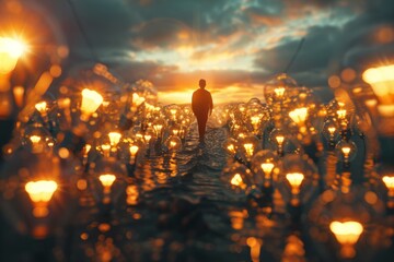 Path of Enlightenment, Figure Among Glowing Bulbs