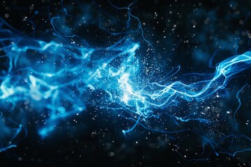 Electric Blue Energy Sparks on a Dark Background