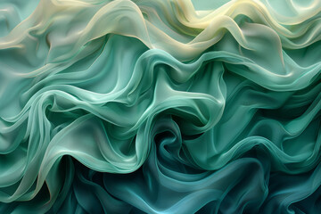 An abstract composition with gradients of emerald and jade, capturing the essence of lush and...