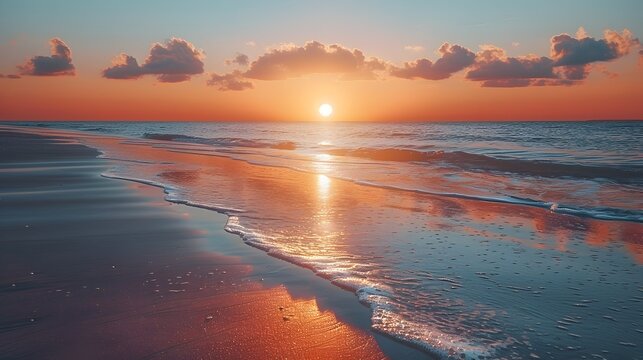 Summers Serene Finale Seaside Sunsets and Minimalist Beachside Bliss