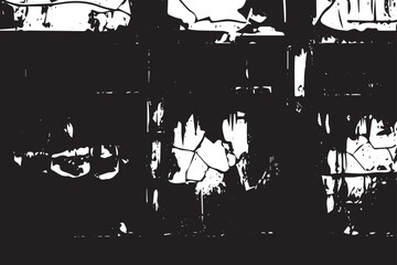 Monochrome Grunge texture, Abstract Texture with Scratched Lines, Spots, Vintage Rough Halftone Background with Different Elements.