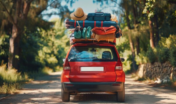 Car fully packed for summer vacation