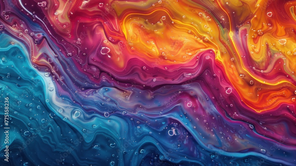 Poster fluid colors on an empty surface, a playground for your creativity.