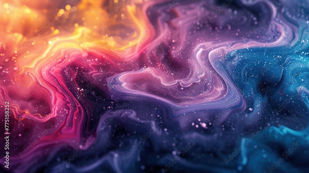 Poster fluid colors on an empty surface, a playground for your creativity.