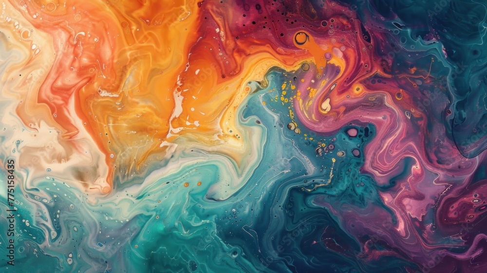 Poster swirls of paint on a pristine surface, inviting your interpretation.