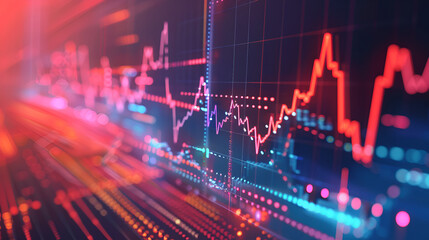 financial stock market graph on technology abstract background , Finance and investment ,Data analyzing from charts and graph to find out the result in trading market