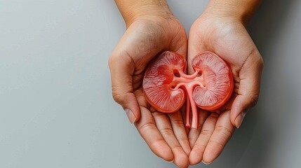 Hands holding kidneys, World Kidney Day, Organ Donor Day, chronic kidney disease concept
