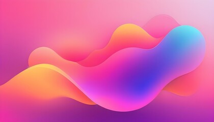Vector background with abstract neon shapes in gradient pastel colors. Poster with blurred effect....