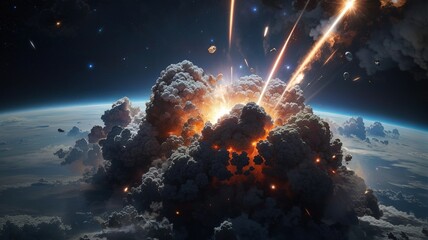 Meteorite impact on earth