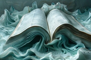 Mormon Scripture Pages Turning in a Soft Breeze The pages blur into one another