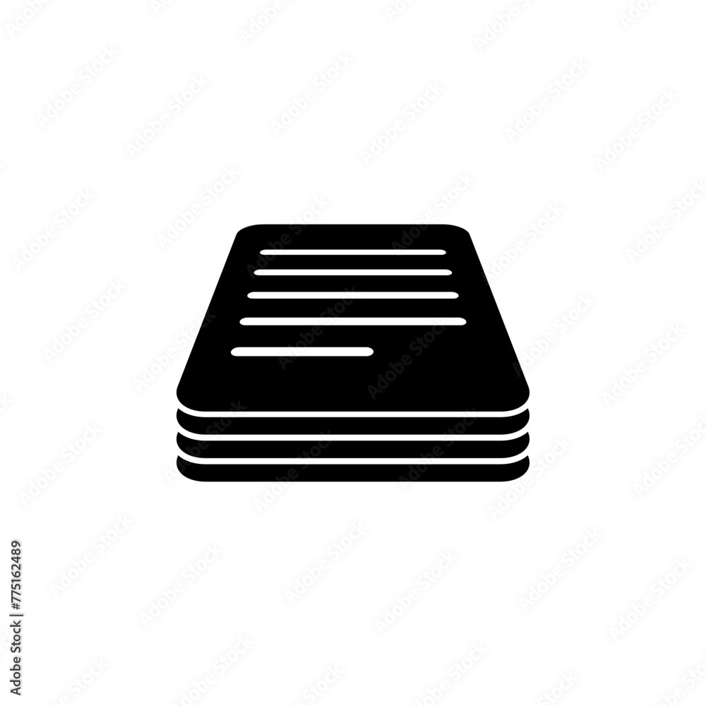 Aufkleber stack of papers documents flat vector icon. simple solid symbol isolated on white background