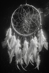 Native Dream Catcher Swirling in the Wind The intricate web merges with the air