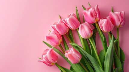 Amazing Top view tulips and gift