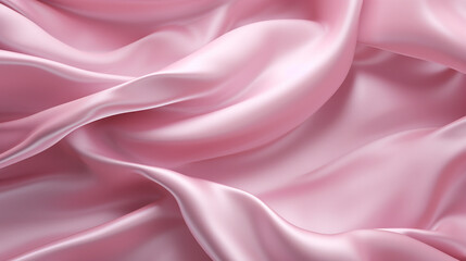 pink satin background with wavey texture сreated with Generative Ai