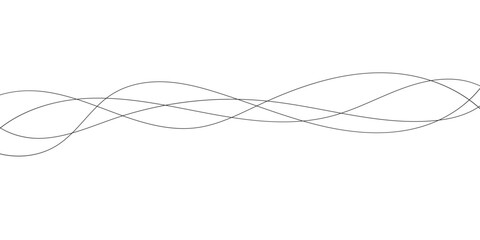 Black line wave in abstract style on white background. Curved lines. Abstract art background vector.