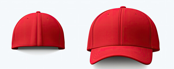 Red baseball cap isolated - obrazy, fototapety, plakaty