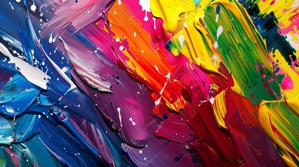 Vibrant Abstract Paint Strokes - obrazy, fototapety, plakaty
