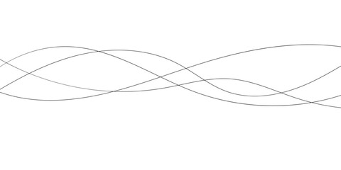 Black line wave in abstract style on white background. Curved lines. Abstract art background vector.