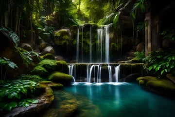 Deurstickers waterfall in the jungle © Noor
