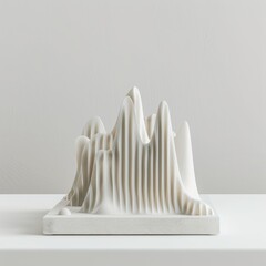 Elegant 3D clay rendering of a histogram with varying heights, placed centrally on a white surface - obrazy, fototapety, plakaty