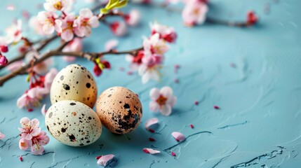 Obraz premium Easter card background in spring - Easter bunny and egg scene