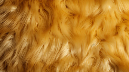 TOP VIEW a close up of soft GOLD fur сreated with Generative Ai