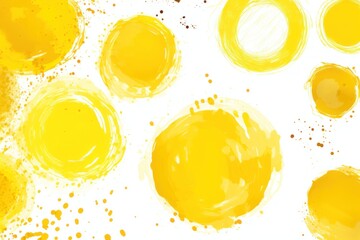 Yellow thin barely noticeable paint brush circles background pattern isolated on white background