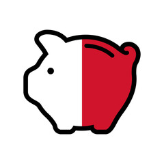 piggy bank with flag icon, vector symbol. - 775168287