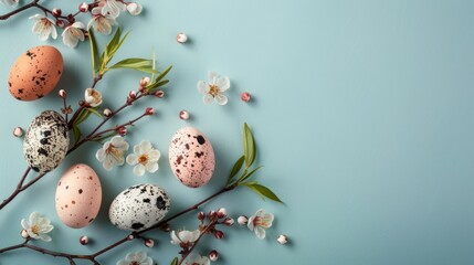 Obraz premium Easter card background in spring - Easter bunny and egg scene