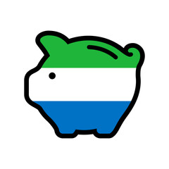 piggy bank with flag icon, vector symbol. - 775168880