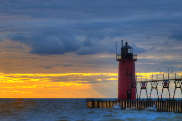 lighthouse at sunset