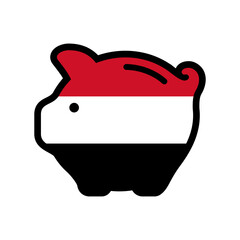 piggy bank with flag icon, vector symbol. - 775169616