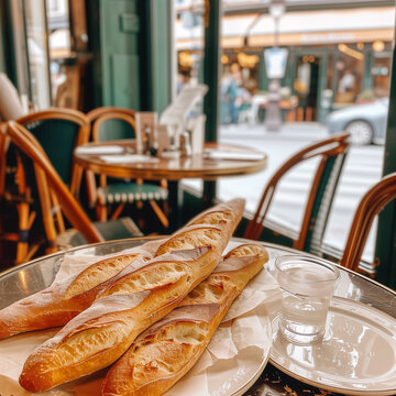  French baguette at a cafe in 2024 -