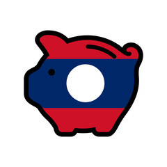 piggy bank with flag icon, vector symbol. - 775171418
