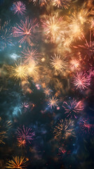 Vibrant Fireworks Display Lighting Up the Night Sky
