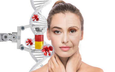 face treatment therapy concept, stem cells