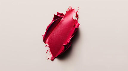 Vibrant Red Lipstick Smudge on a Pristine White Background