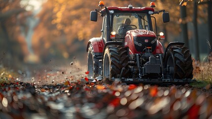 a compact power tiller, effortlessly turning soil and preparing land for planting with precision and ease, in cinematic 8k high resolution. - obrazy, fototapety, plakaty