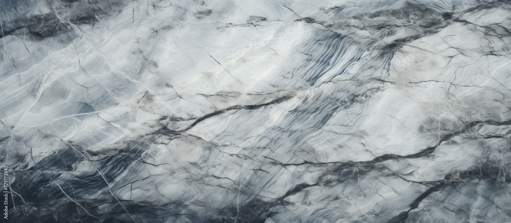 Poster monochrome marble surface with a mesmerizing black and white pattern, showcasing intricate textures 