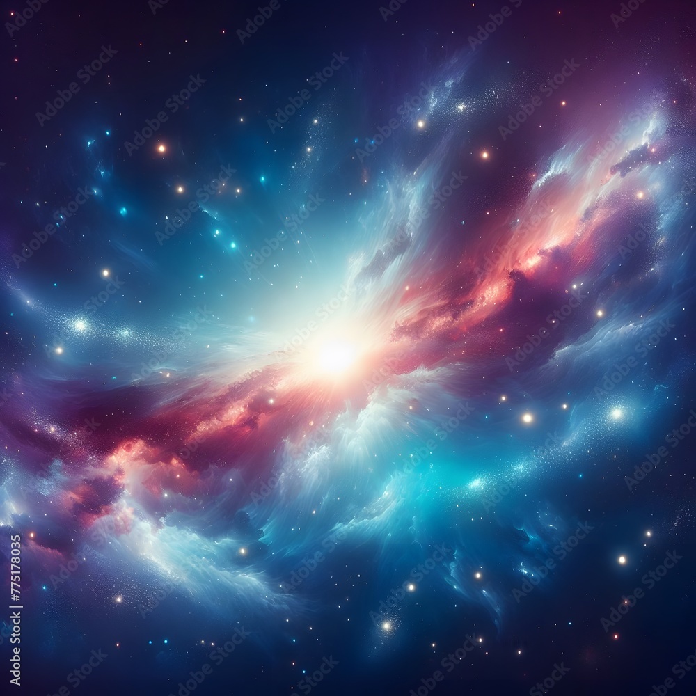 Poster abstract space background with nebula, stars and galaxies. computer generated graphics generated by 
