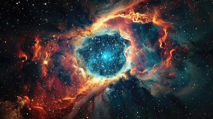 God's Eye: Helix Nebula. Discover the Universe with this mesmerizing image of the Helix Nebula captured by NASA's telescope - obrazy, fototapety, plakaty