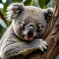 Obraz premium A koala perched on a tree