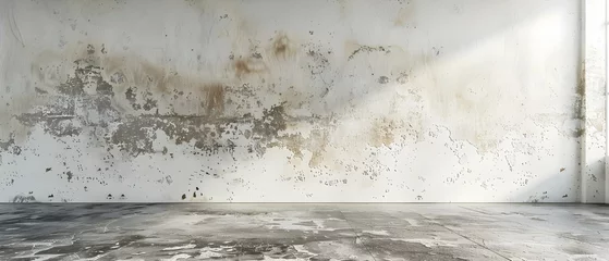 Fotobehang Mold growth on damp interior wall surface emphasizing the importance of remediation and prevention for health concerns. Concept Mold Remediation, Health Concerns, Damp Surface, Prevention Techniques © Ян Заболотний