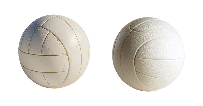 A close-up set of both modern and classic volleyball balls, Isolated on Transparent Background, PNG