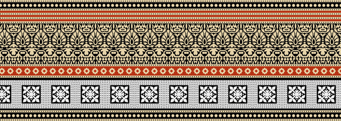 beautiful traditional mughal borders design for textile printing